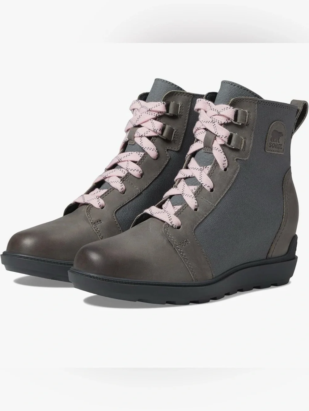 Evie II Nw Lace Sorel Wedge Boots with original box- gray/taupe